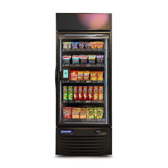 MicroMart machine stocked with snacks